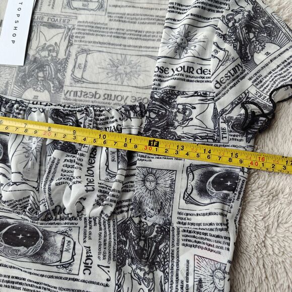 Topshop Y2K Crop Top Women's 6 Square Neck Tarot Wicca Witchy Mesh NWT - Picture 6 of 6